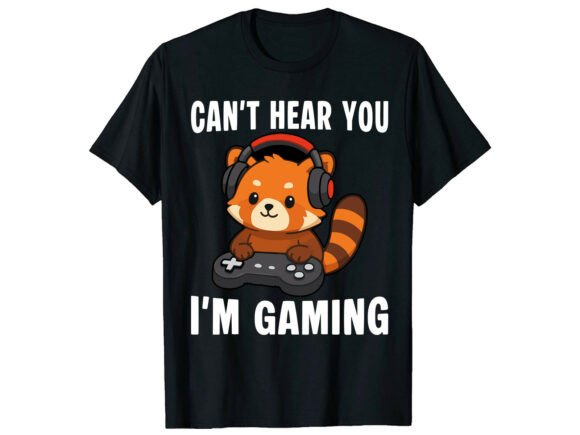Cute Gamer Red Panda Graphics for T-Shirt Designs