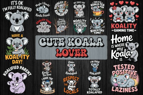 Cute Koala Lover SVG Bundle: Graphics for T-Shirt Designs