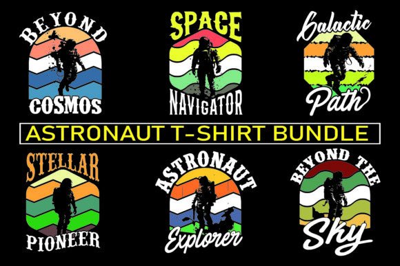 Detailed Astronaut Tee Graphics for T-Shirt Designs