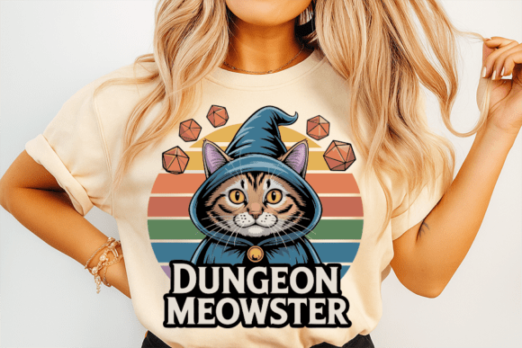 Dungeon Meowster Cat: Graphics for T-Shirt Designs
