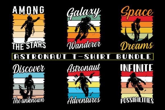 Funny Astronaut Bundle: Graphics for T-Shirt Designs