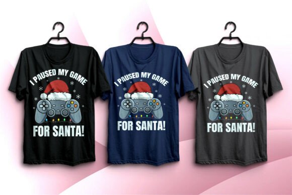 Funny Christmas Gamer T-Shirt Design Graphics