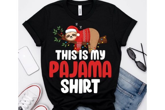 Funny Sloth Christmas PNG for T-Shirt Designs & Graphics