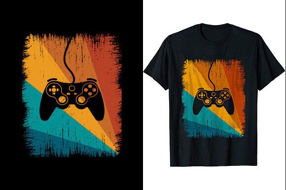 Gaming Vintage T Shirt: Graphics for Print Templates