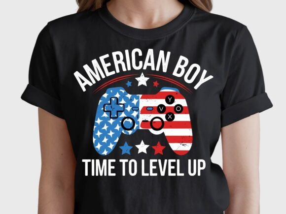 Graphics for T-Shirt Designs: American Boy Gaming 4th of July SVG