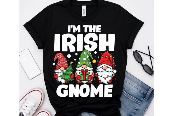 I m the Irish Gnome Christmas Tshirt PNG: Graphics & T-Shirt Designs