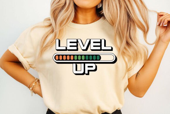 Level Up Progress Bar Design: Graphics for T-Shirt Designs