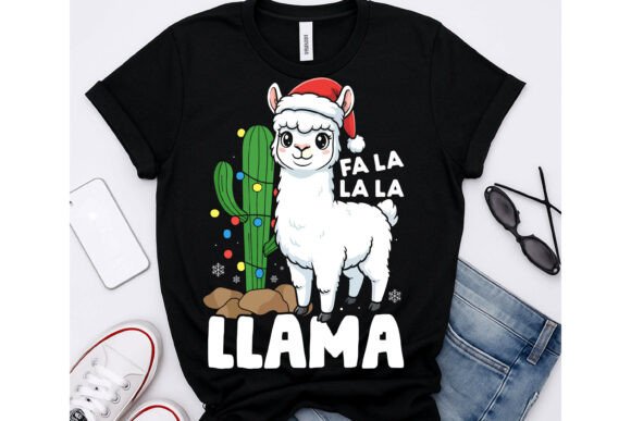 Llama Christmas PNG for Graphics & T-Shirt Designs