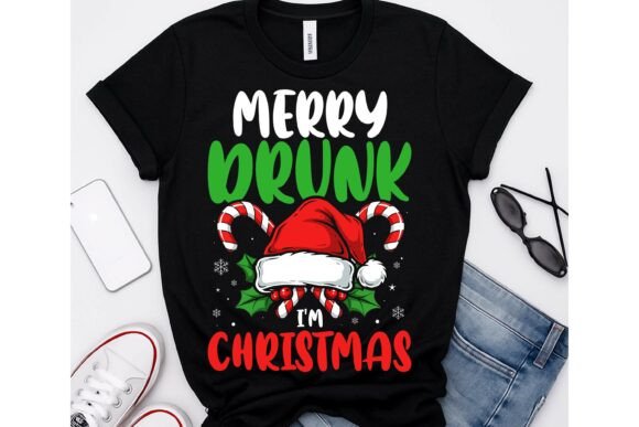 Merry Drunk I'm Christmas Graphics & T-Shirt Designs