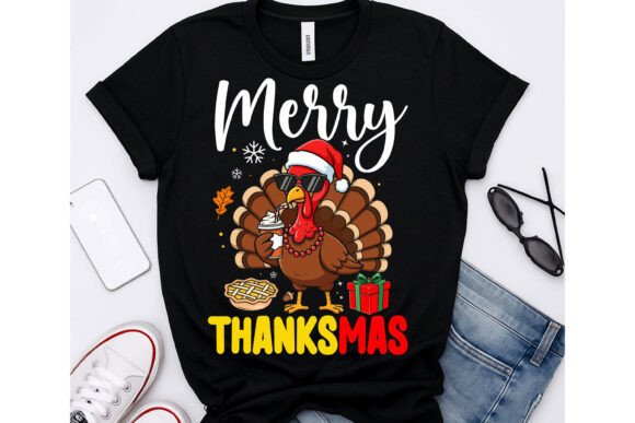 Merry Thanksmas Graphics for T-Shirt Designs