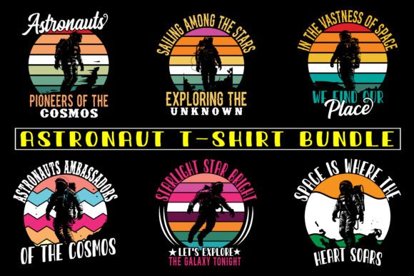 Outer Space Astronaut Tee Graphics for T-Shirt Designs