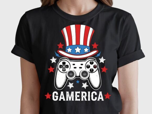 Patriotic Gaming 4th of July Vintage SVG for Graphics and T-Shirt Designs