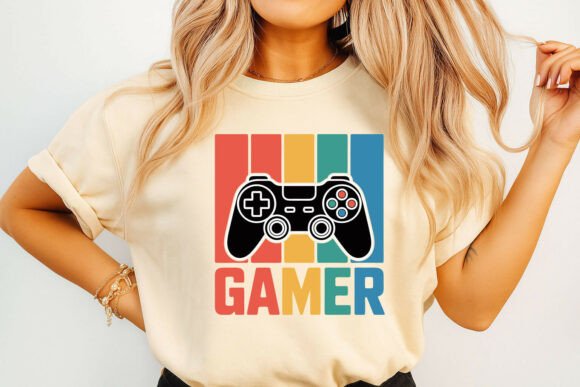 Retro Gamer Controller Graphics for T-Shirt Designs