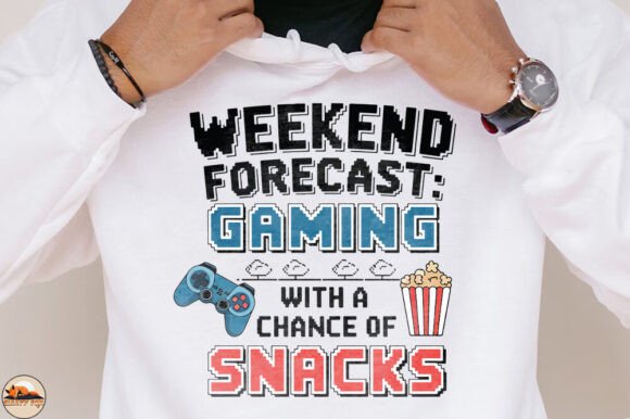 Reviewing the Weekend Forecast, Gaming, Snacks Shirt Design