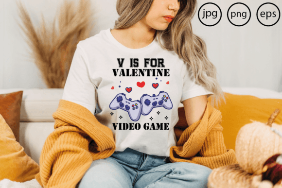 V is for Valentine Video Games Graphics & T-Shirt Designs