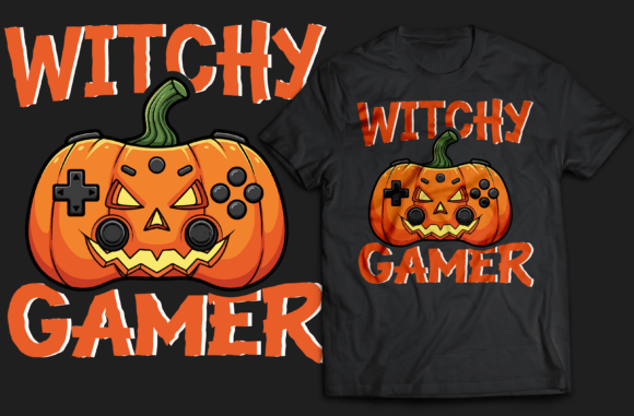 Witchy Gamer Graphics for T-Shirt Designs